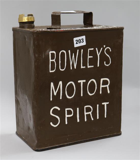 An Advertising Bowleys Petrol can